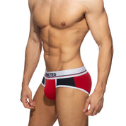 Addicted Velour Panel Brief Red AD2209