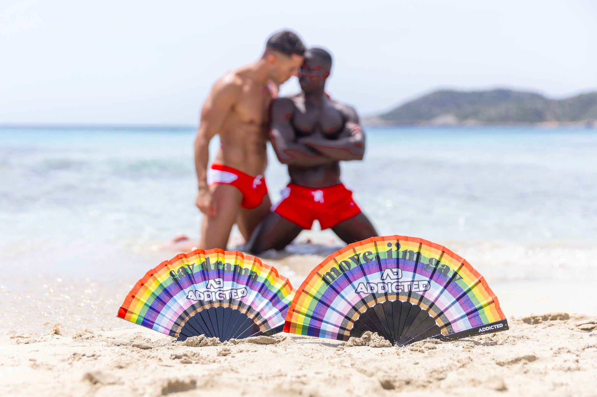 Addicted Move I'm Gay Hand Fan Black AC232