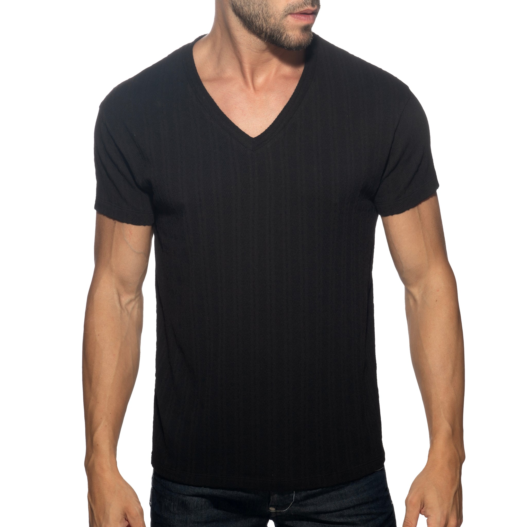 Addicted Barley V-Neck T-Shirt Black AD1387
