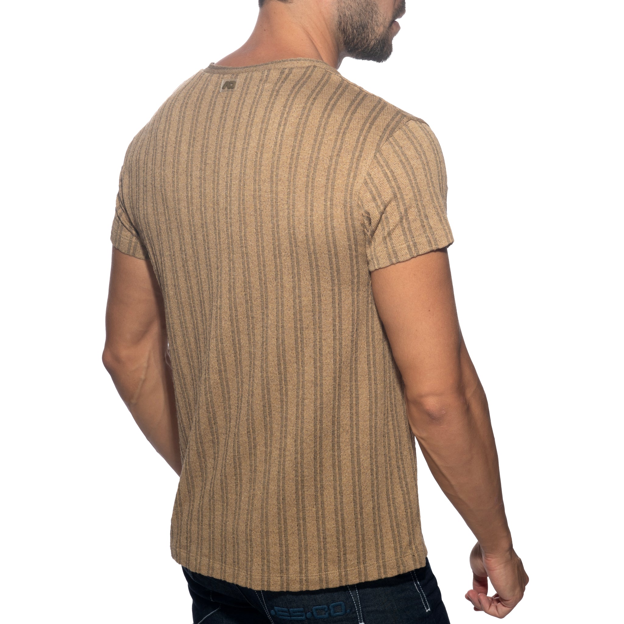 Addicted Barley V-Neck T-Shirt Brown AD1387