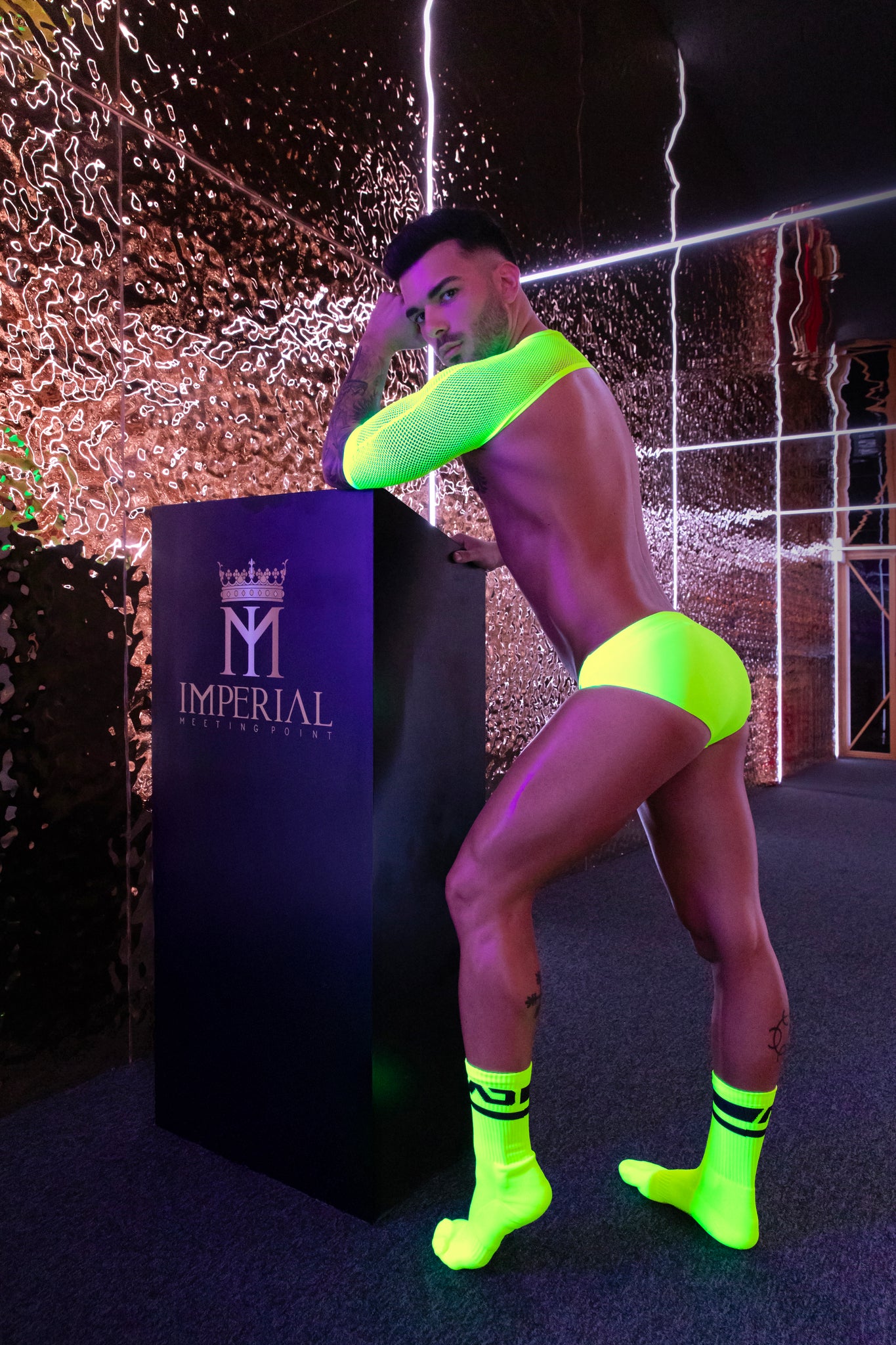 Addicted Neon Swim Bikini Brief Neon Yellow ADS284