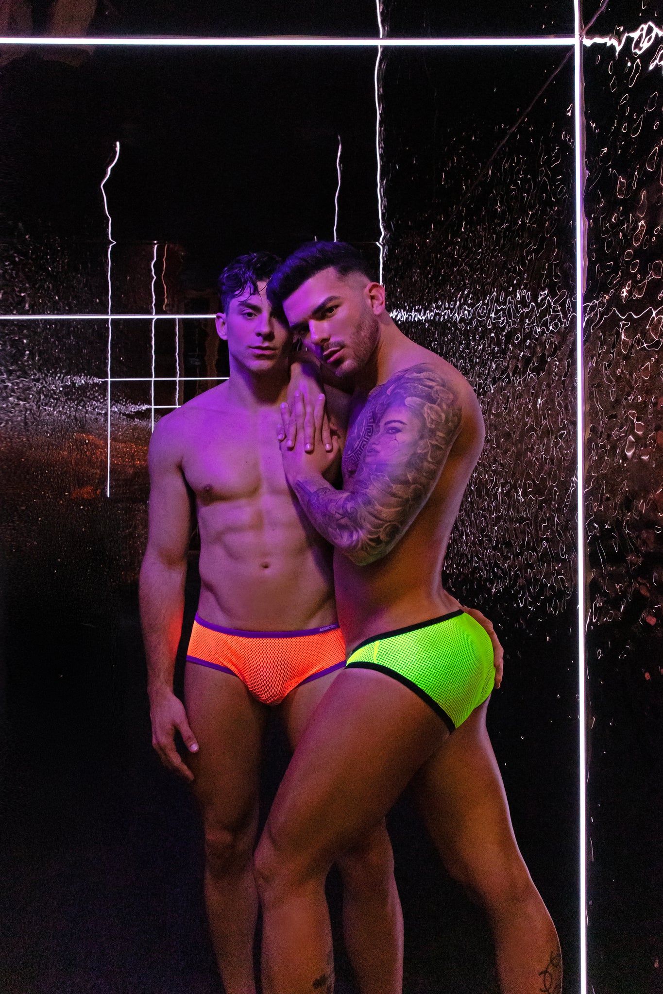 Addicted Fever Mesh Brief Neon Pink AD1335