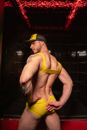 AD Fetish Allover Zip Swim Brief Yellow ADF150