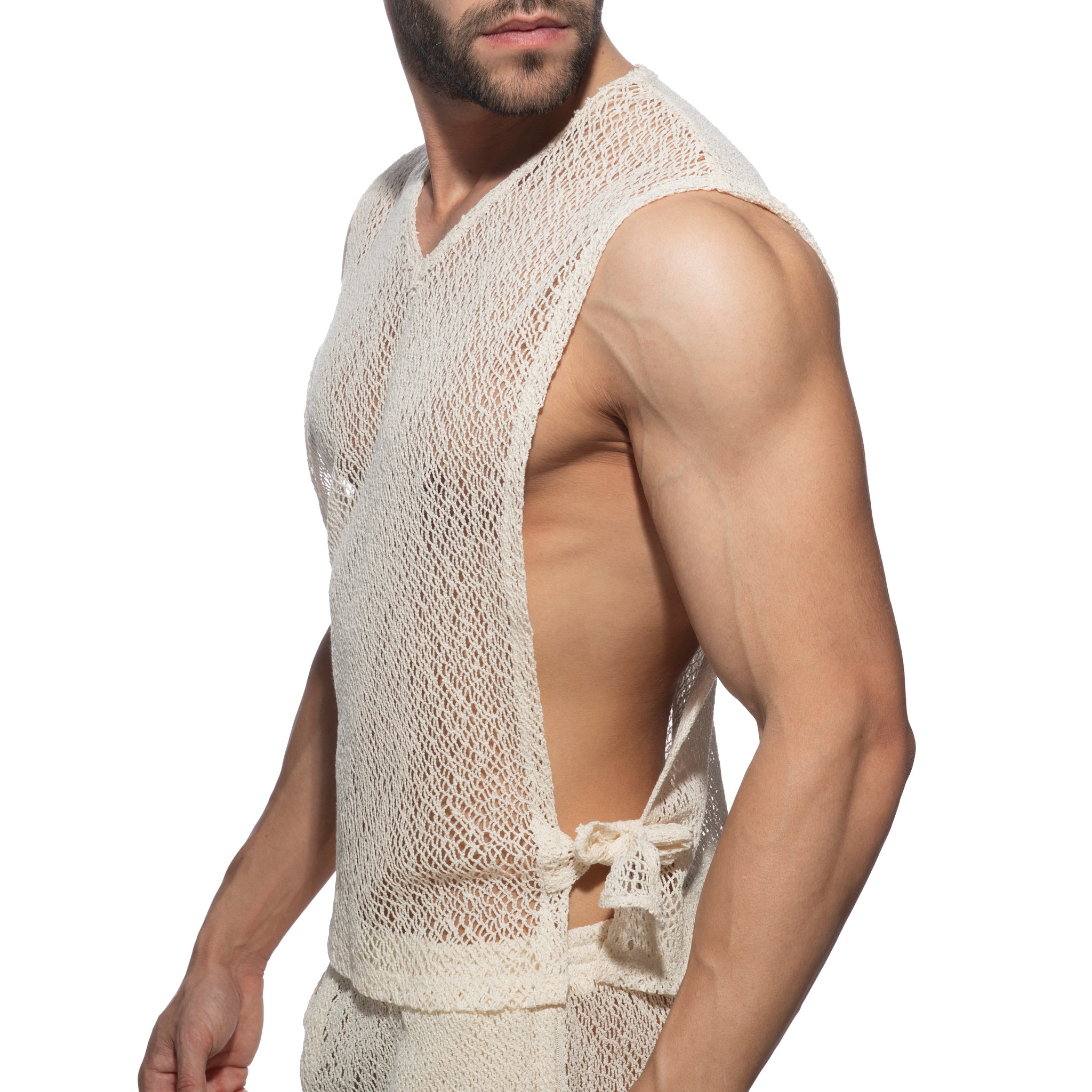 Addicted Eco Chique Drawstring Tank Top Ivory AD1268