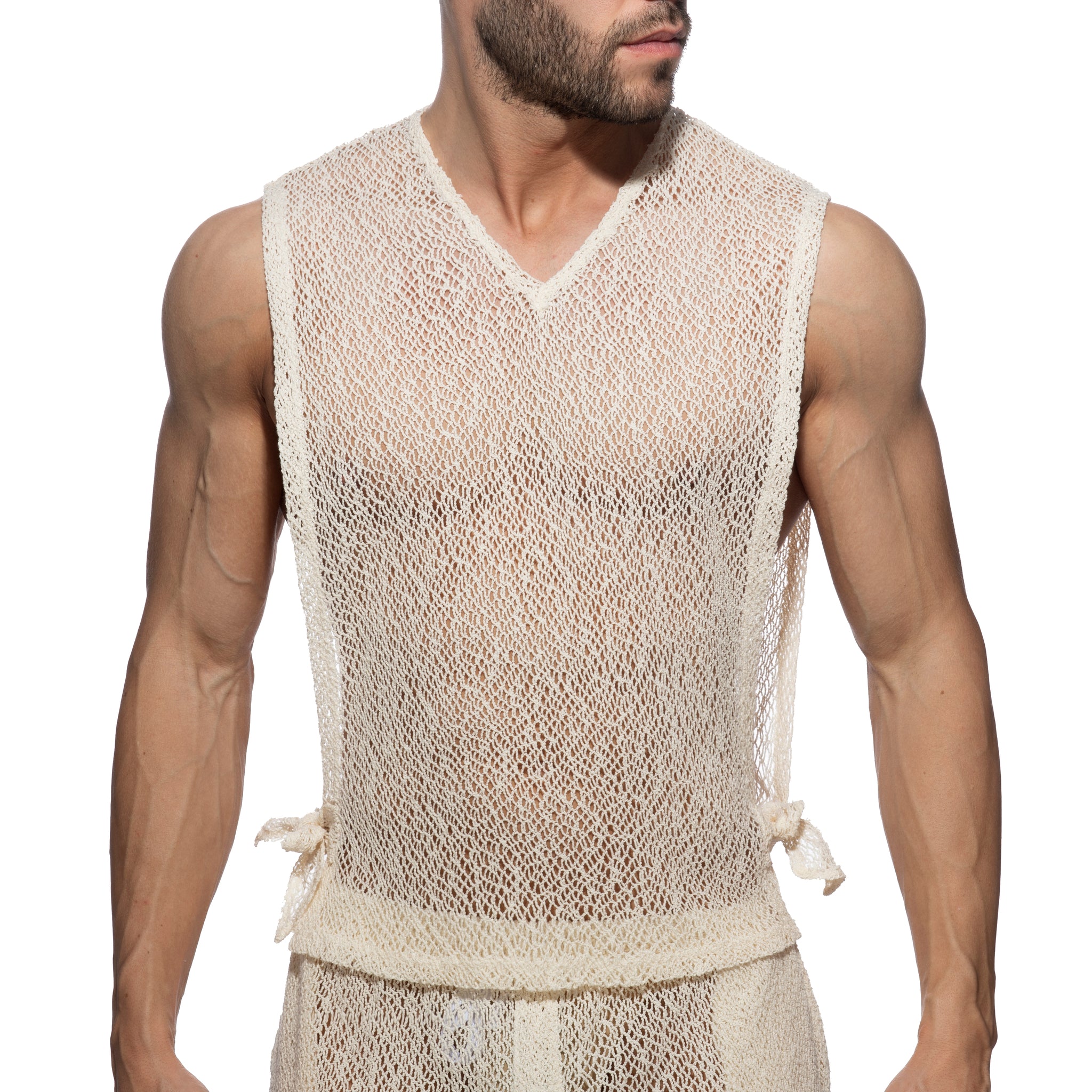 Addicted Eco Chique Drawstring Tank Top Ivory AD1268