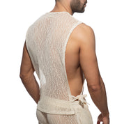 Addicted Eco Chique Drawstring Tank Top Ivory AD1268