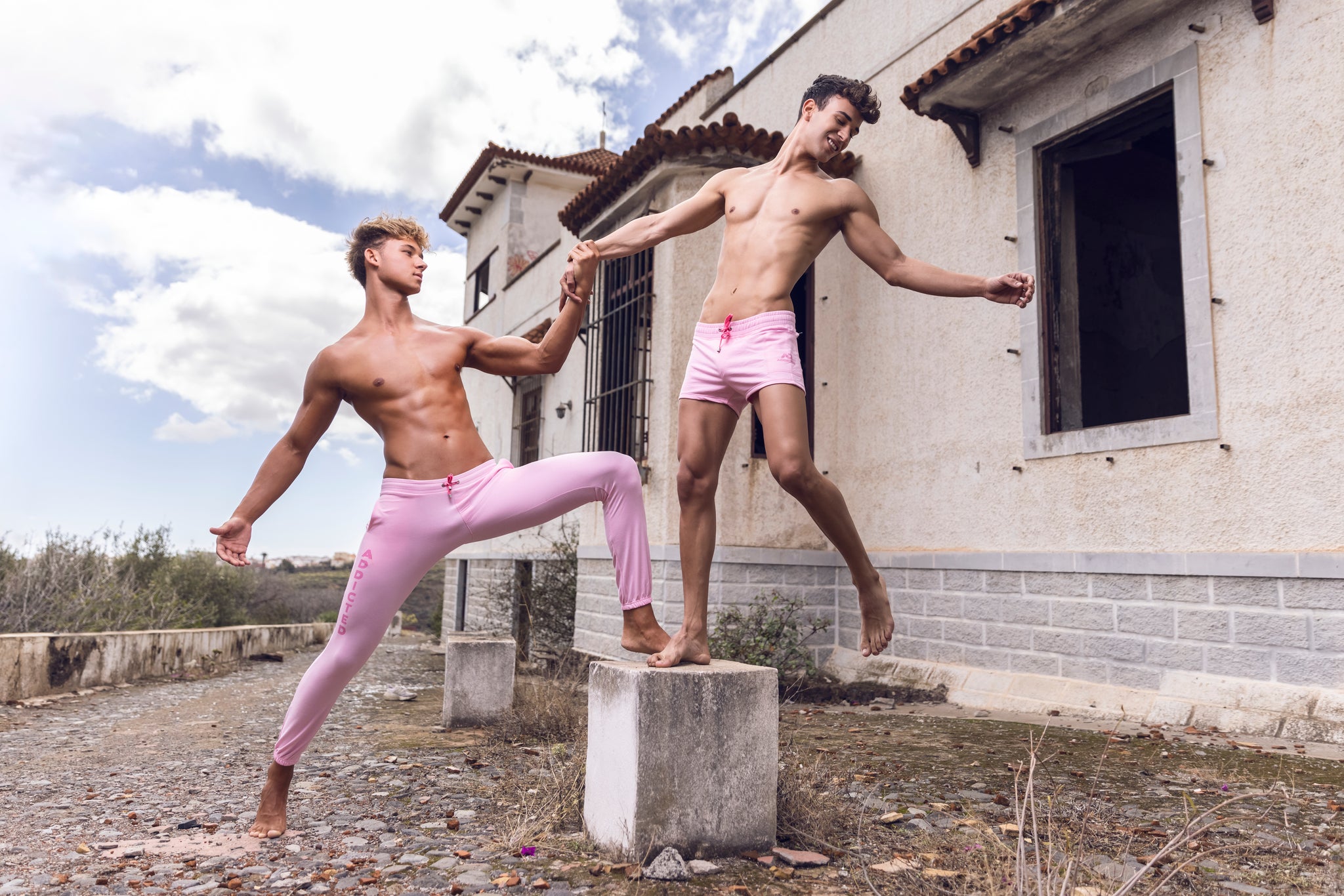 Addicted Long Jogging Pants Pink AD999