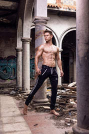 Addicted Double Zip Jogging Pants Black AD1012