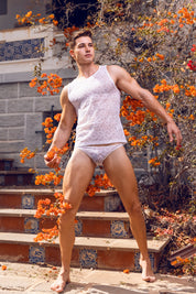 Addicted Flowery Lace Bikini Brief White AD1078