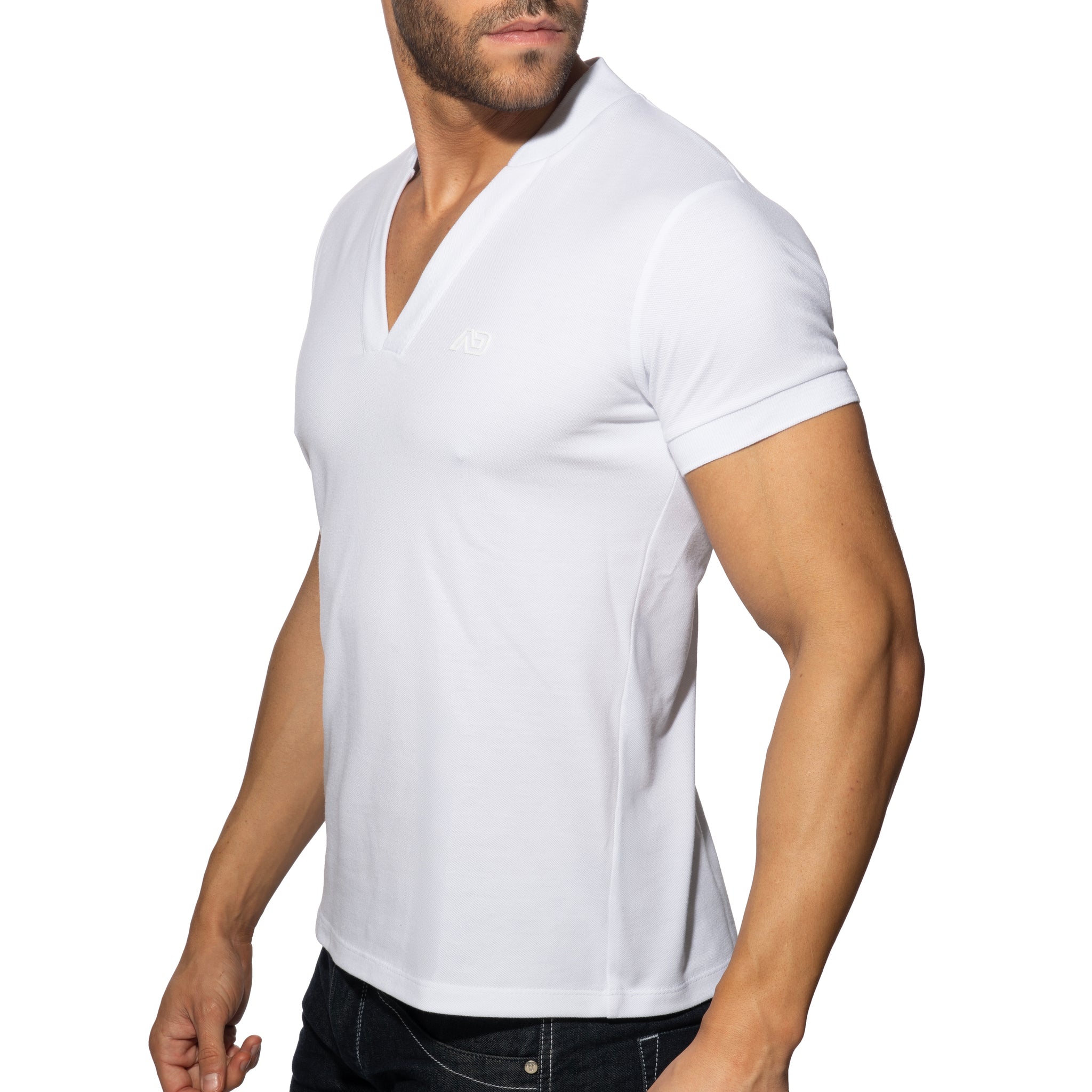 Addicted AD V-Neck Polo Shirt White AD1258