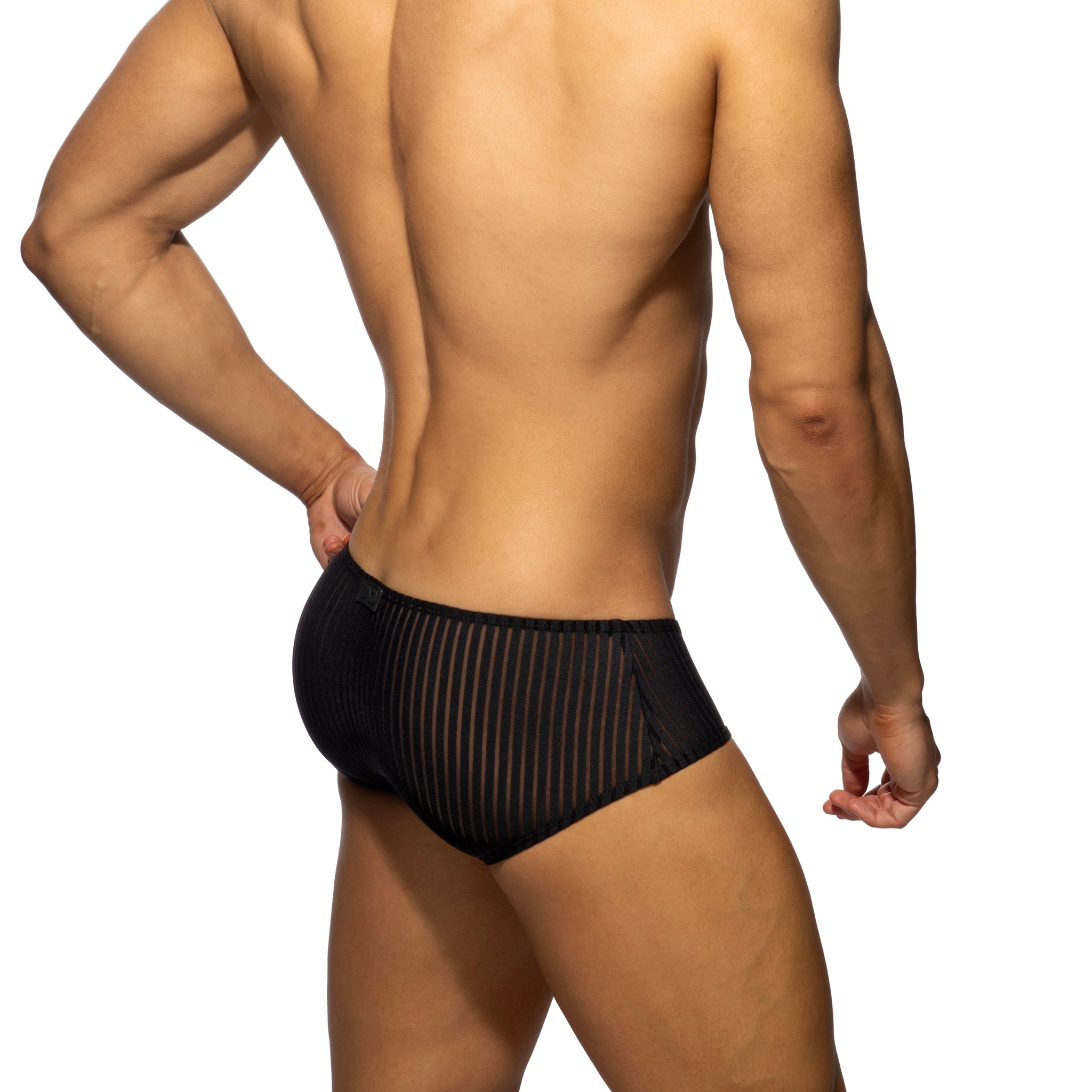 Addicted Black Stripe Brief Black AD1413