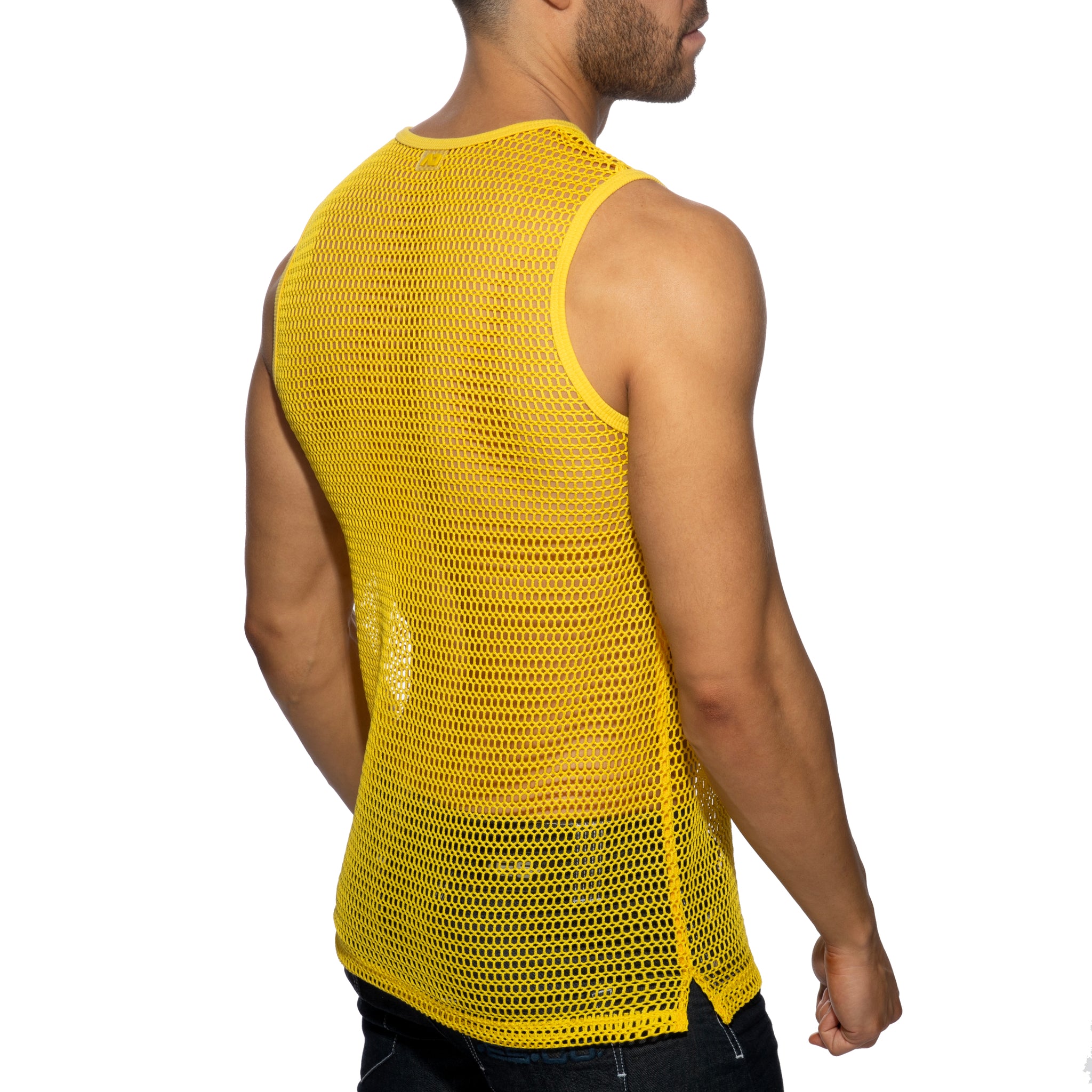 Addicted Openwork Fabric Tank Top Yellow AD1426