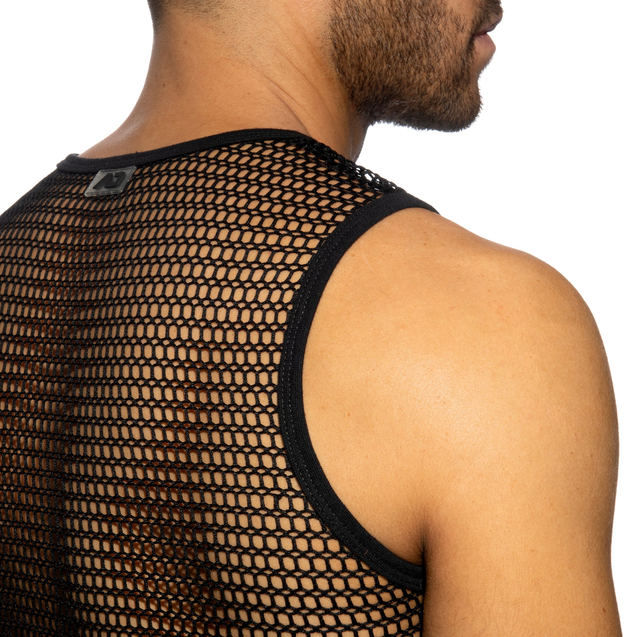 Addicted Openwork Fabric Tank Top Black AD1426