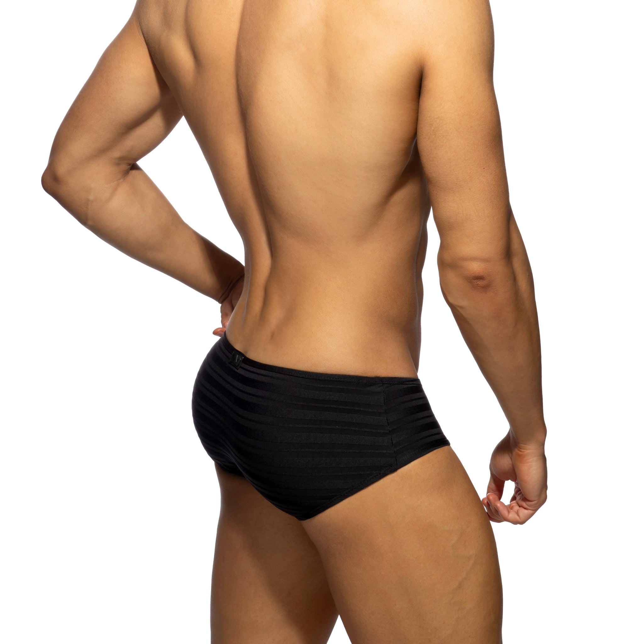 Addicted Black Stripes Brief Black AD1420