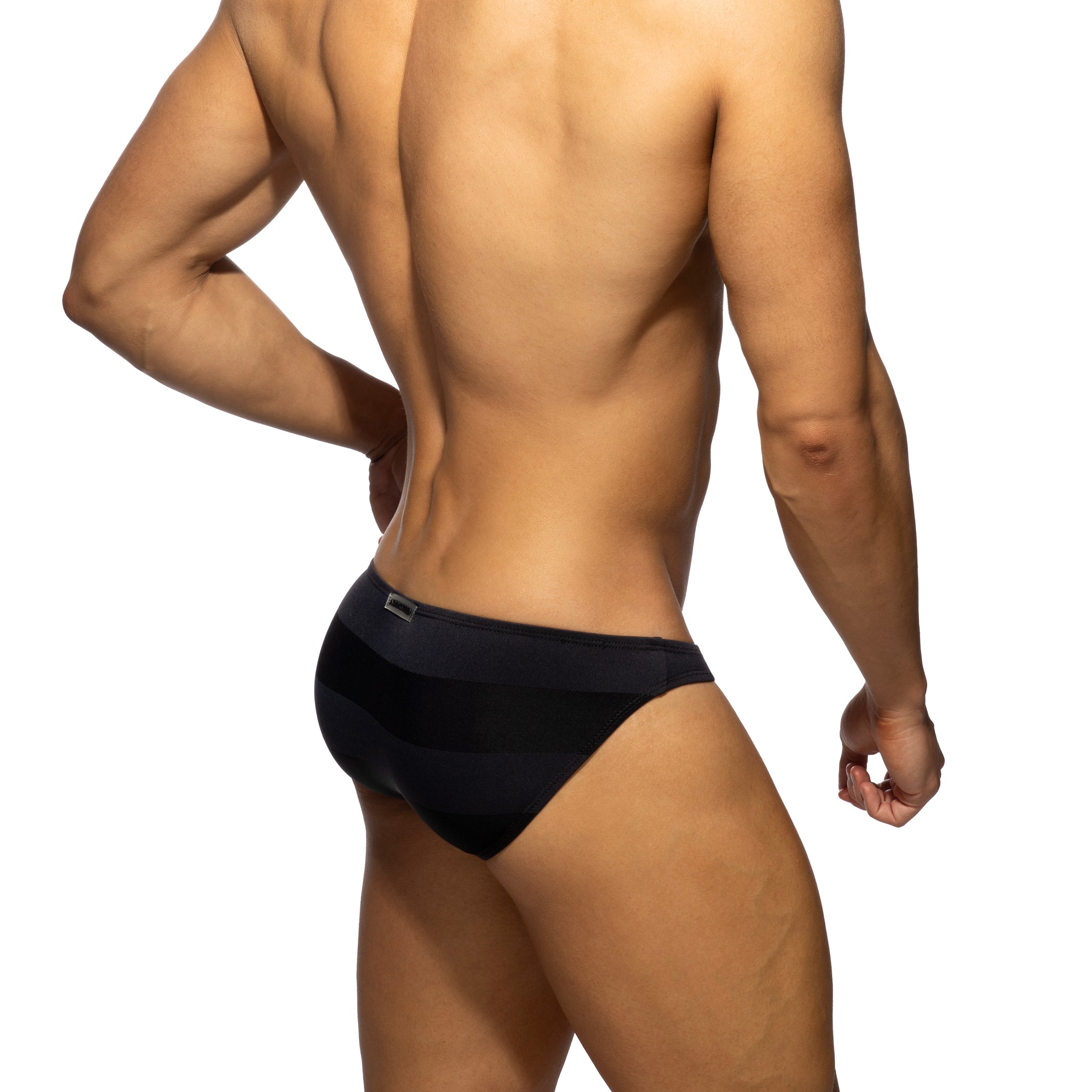 Addicted Thick Stripes Bikini Brief Black AD1422