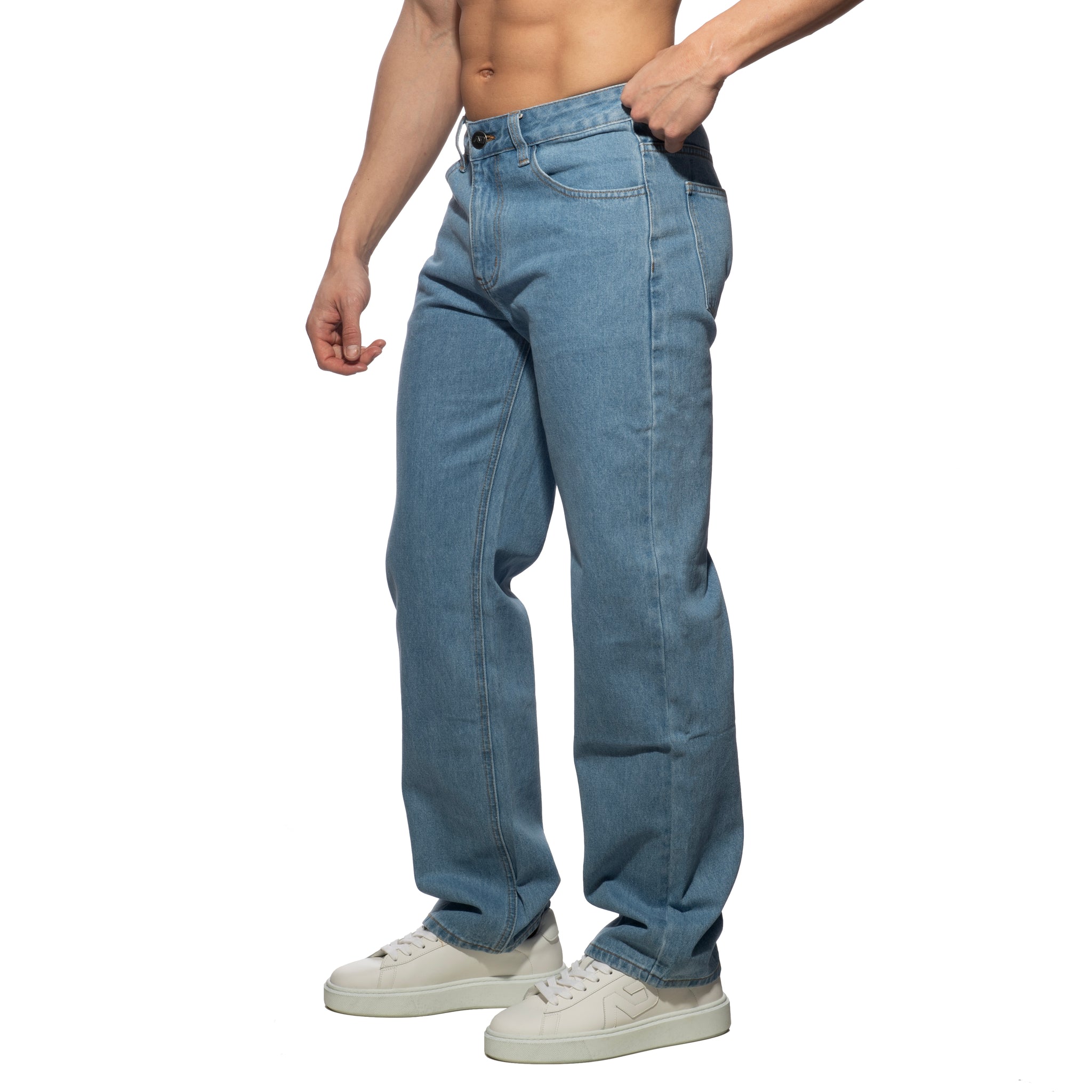 Addicted Denim Baggy Fit Jeans Blue Jeans AD1398