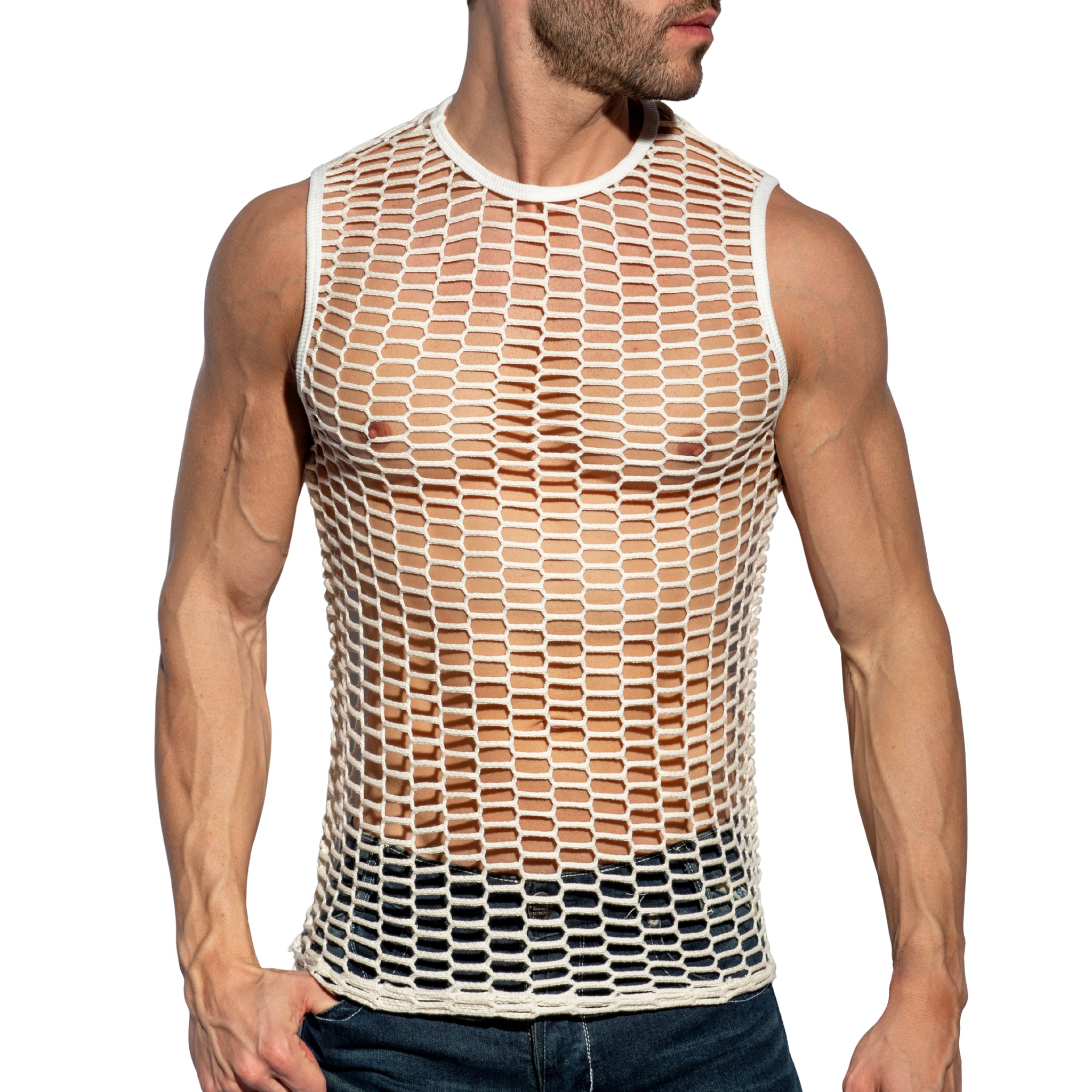 ES Collection Fishing Line Tank Top Ivory TS365