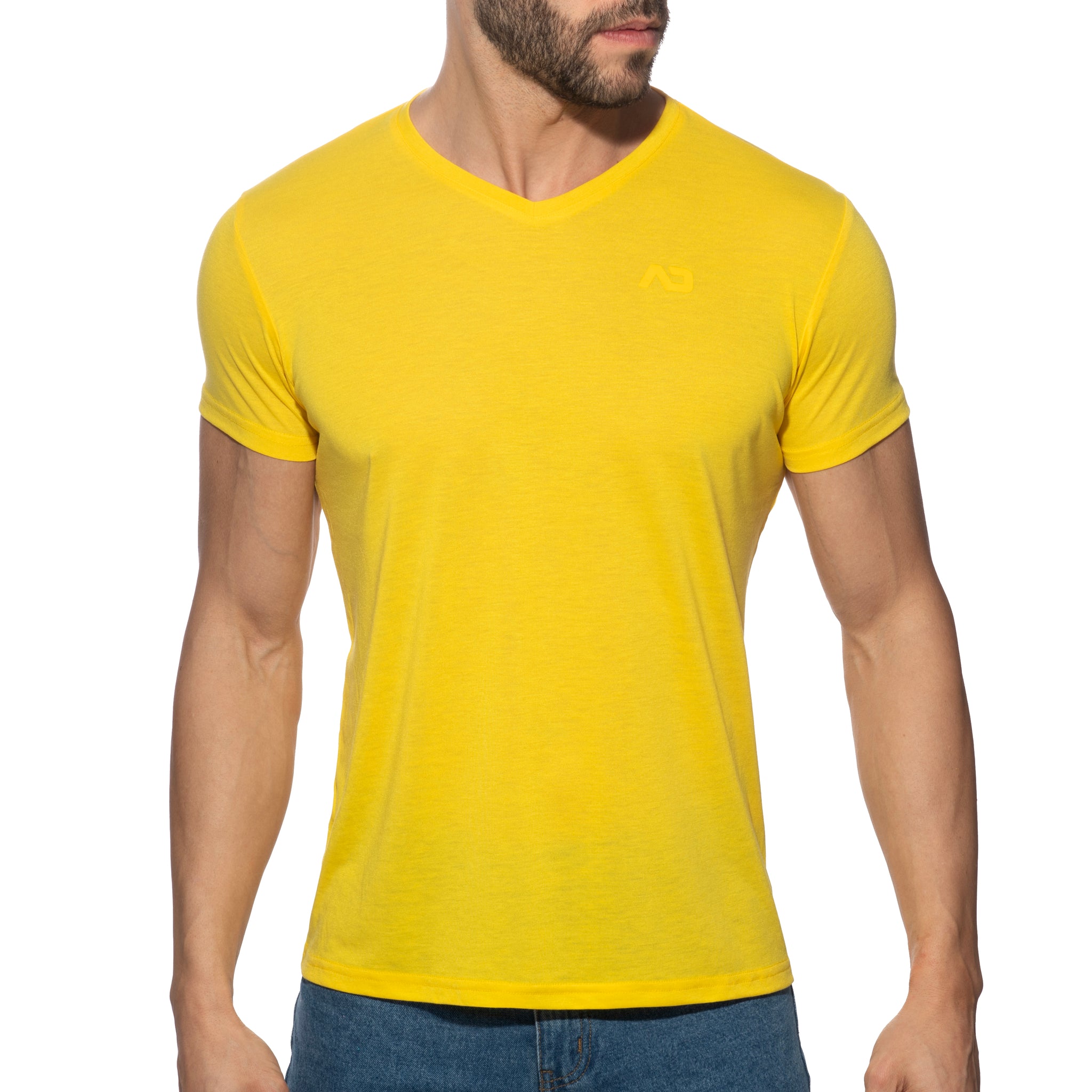 Addicted Basic V-Neck T-Shirt Yellow AD423