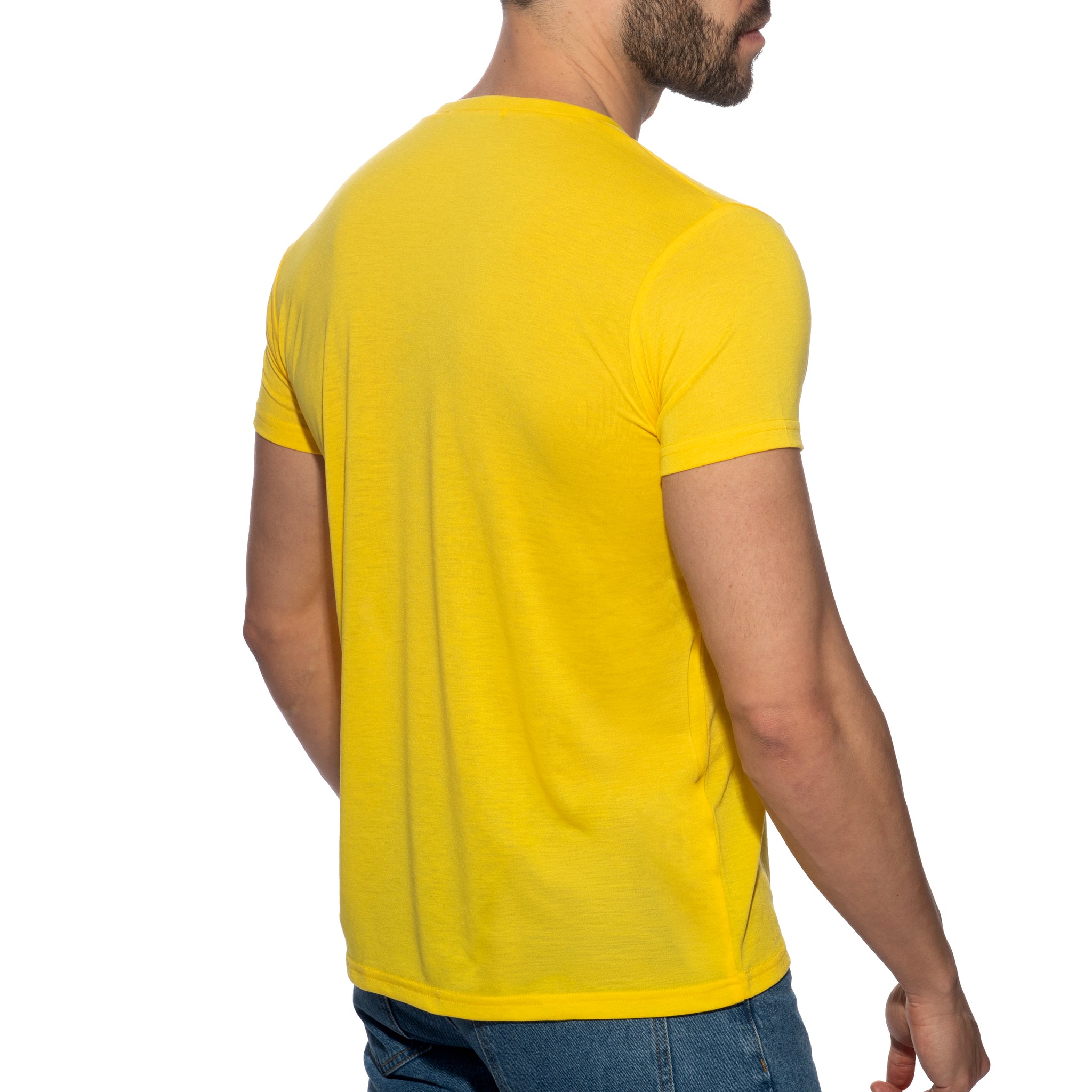 Addicted Basic V-Neck T-Shirt Yellow AD423