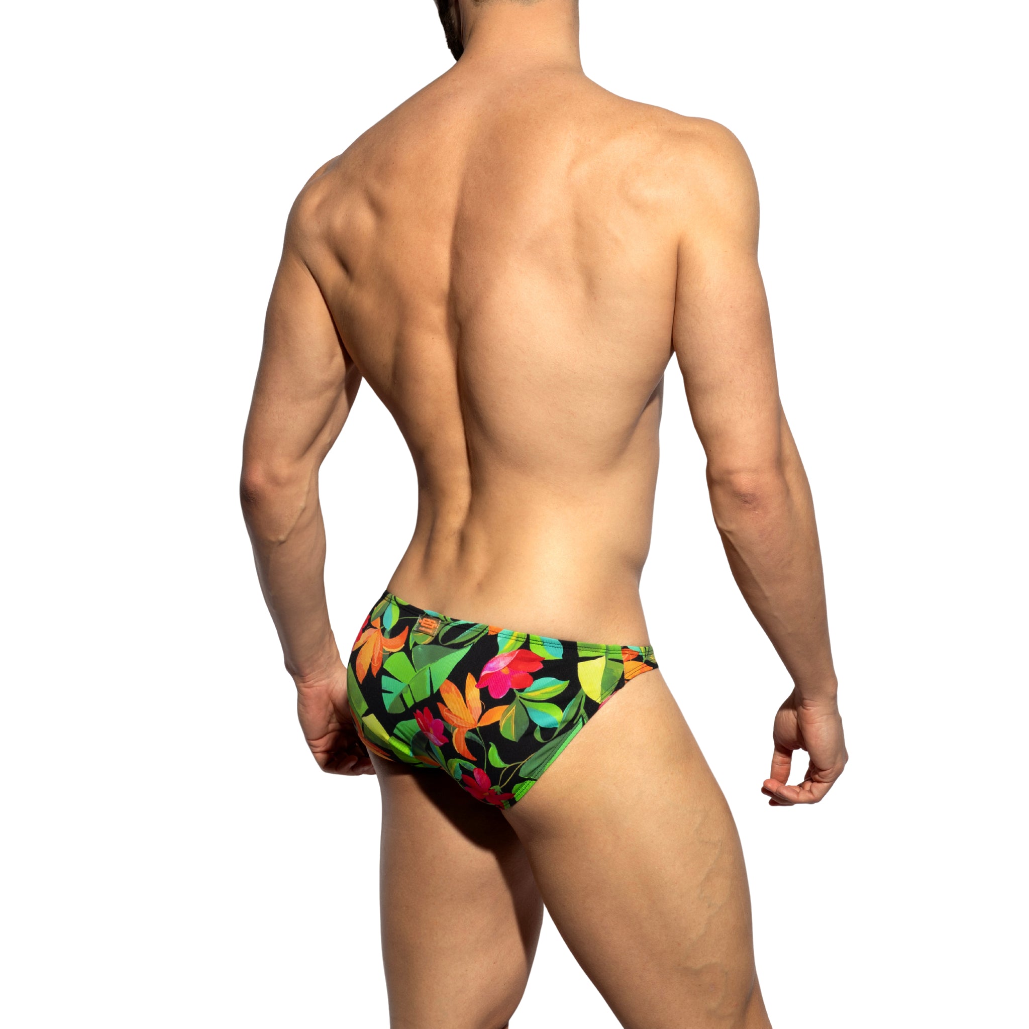 ES Collection Bold Flowers Bikini Brief Black UN662